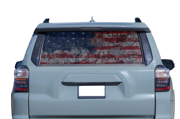 US flag perforated rear window decal graphics for Toyota 4Runner