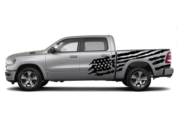US flag side graphics decals for Dodge Ram