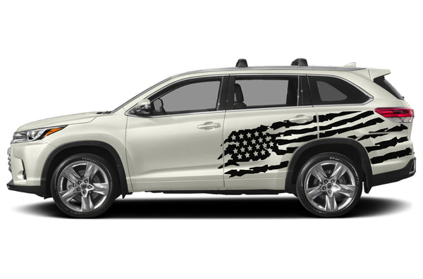 US flag side graphics decals for Toyota Highlander 2014-2019