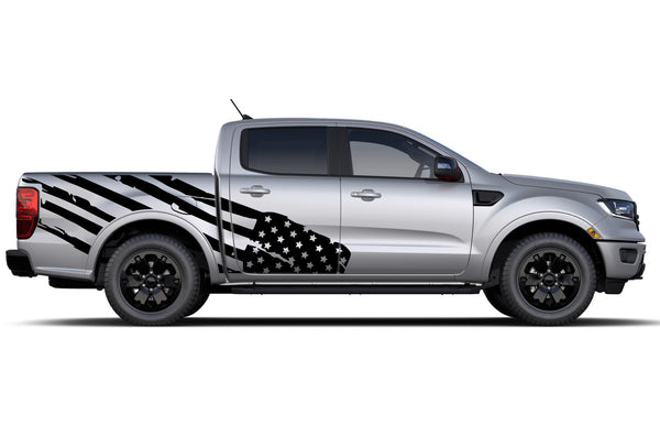 USA flag side decals graphics compatible with Ford Ranger