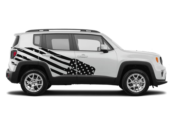 USA flag side graphics decals compatible with Jeep Renegade