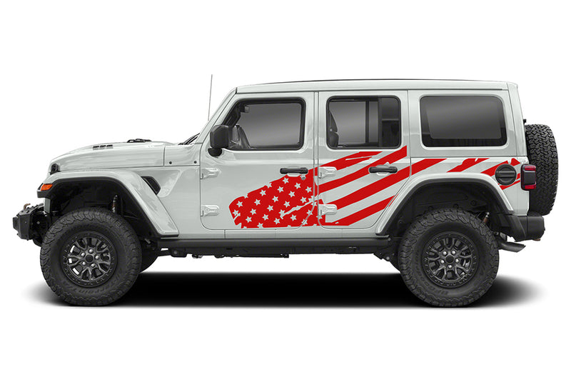 USA flag side graphics decals compatible with wrangler JL