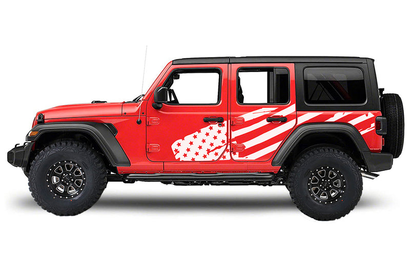 USA flag side graphics decals compatible with wrangler JL