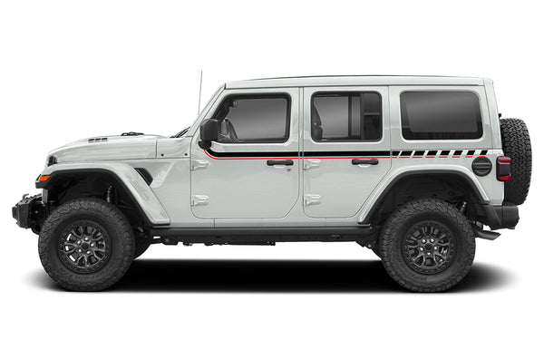 Upper body side stripes graphics decals compatible with wrangler JL