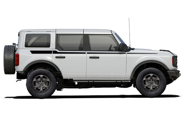Upper edge side stripes decals graphics compatible with Ford Bronco