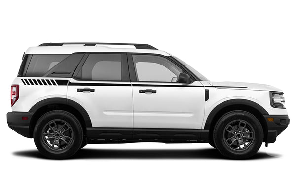Upper retro side stripes graphics decals compatible with Ford Bronco Sport