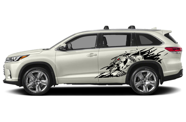 Wild bear side graphics decals for Toyota Highlander 2014-2019