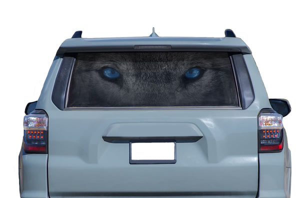Wolf blue eyes perforated rear window decal graphics for Toyota 4Runner