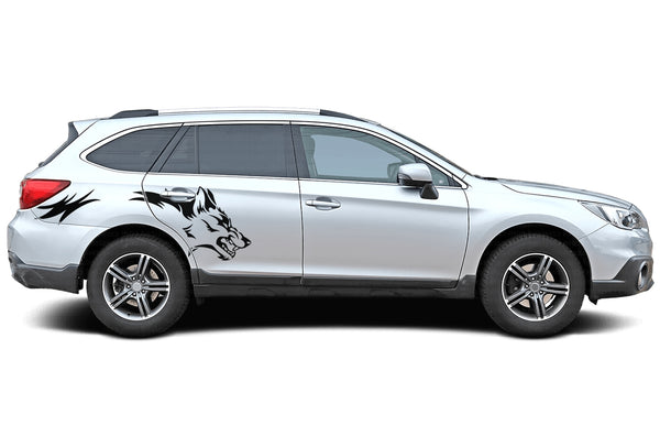 Wolf side graphics decals for Subaru Outback 2015-2019