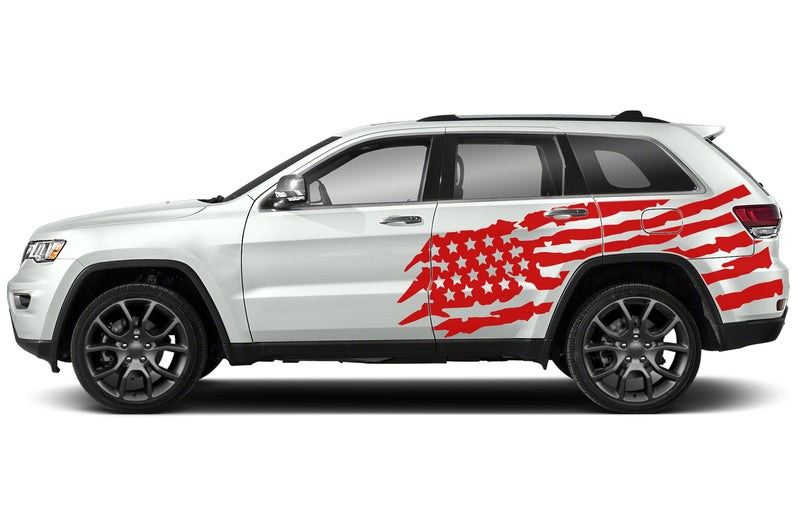 US flag side graphics decals compatible with Jeep Grand Cherokee 2011-2021