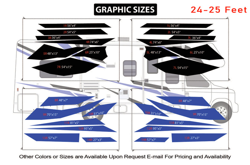 Replacement graphics decals for RVs Motorhome Class C (kit RG15000)