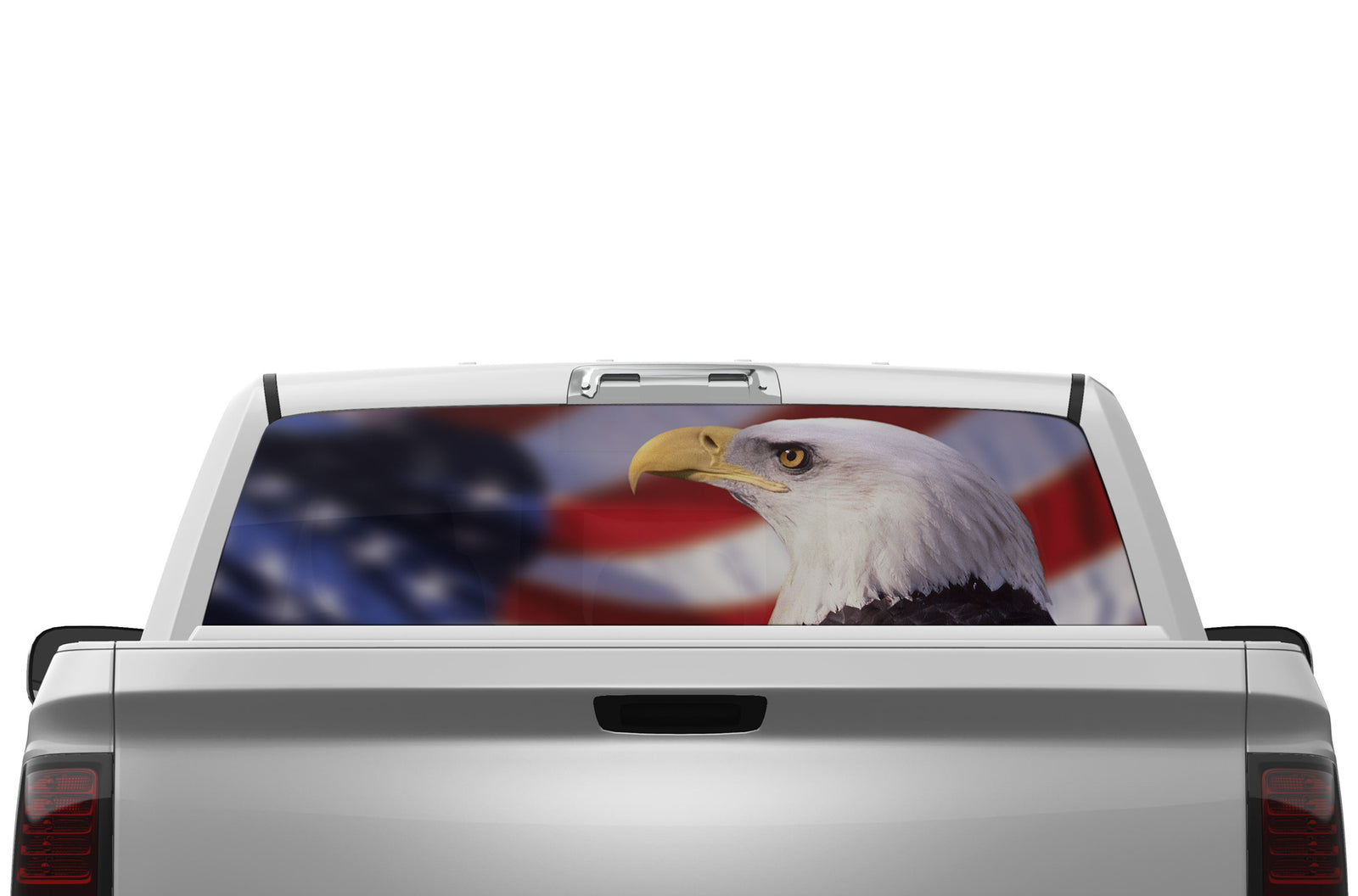 Ram Rear Window Graphics American eagle perforated rear window decals for Dodge Ram 2009-2018