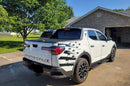 Back shredded US flag decals graphics compatible with Hyundai Santa Cruz