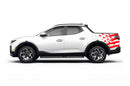 Back shredded US flag graphics decals for Hyundai Santa Cruz