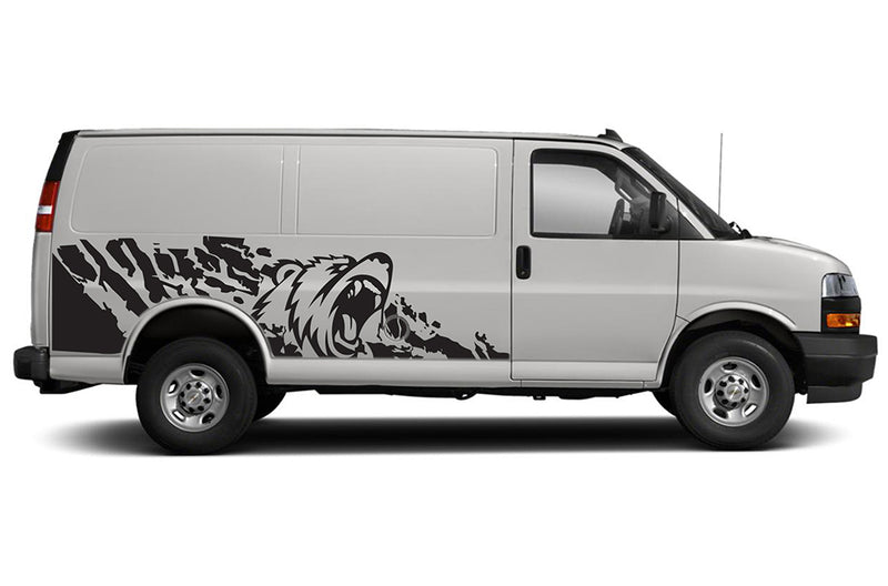 Bear Splash Side Graphics Decals for Chevrolet Express