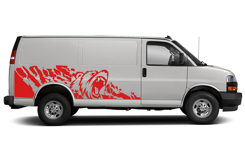 Bear Splash Side Graphics Decals for Chevrolet Express