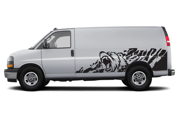 Bear Splash Side Graphics Decals for GMC Savana