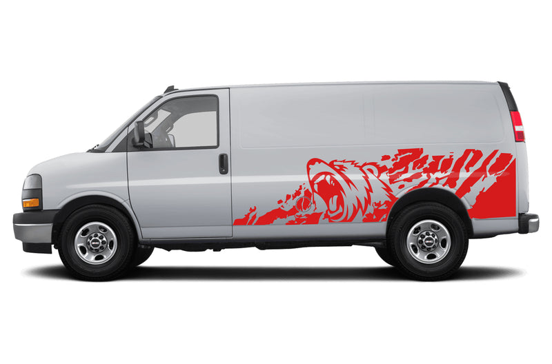 Bear Splash Side Graphics Decals for GMC Savana