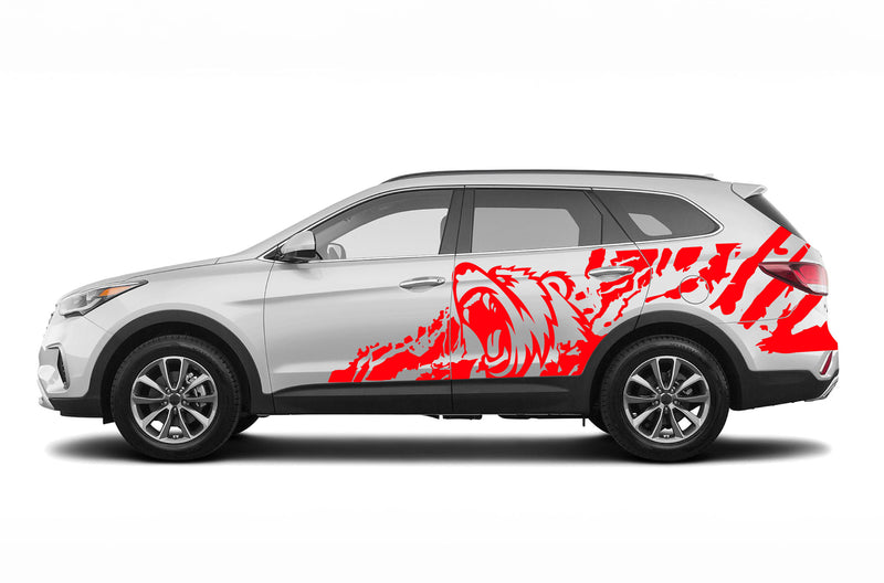 Bear splash graphics decals for Hyundai Santa Fe 2019-2023