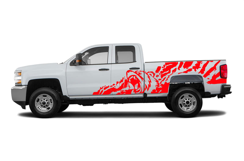 Bear splash graphics decals for Chevrolet Silverado 2500HD 2015-2019