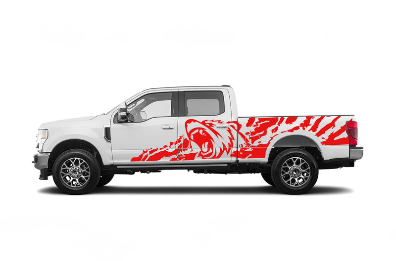 Bear splash side graphics decals for Ford F250 2017-2022