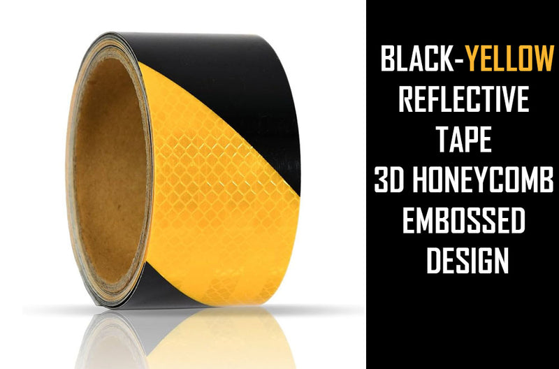 Black-Yellow reflective PVC safety tape for trailers