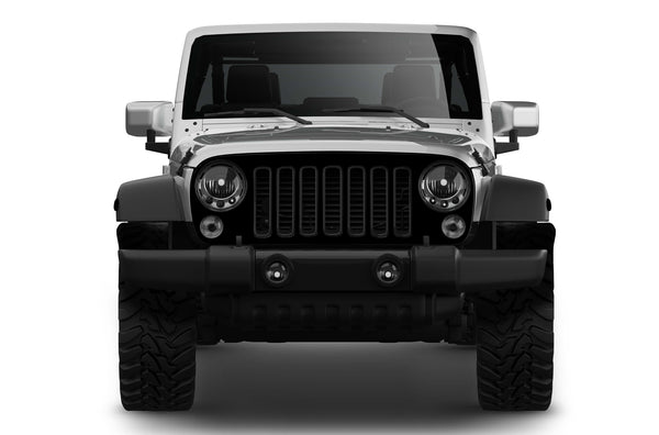 Blackout grille graphics decals compatible with Jeep Wrangler JK