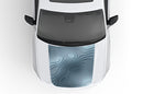 Blue topographic print hood decals compatible with Jeep Grand Cherokee