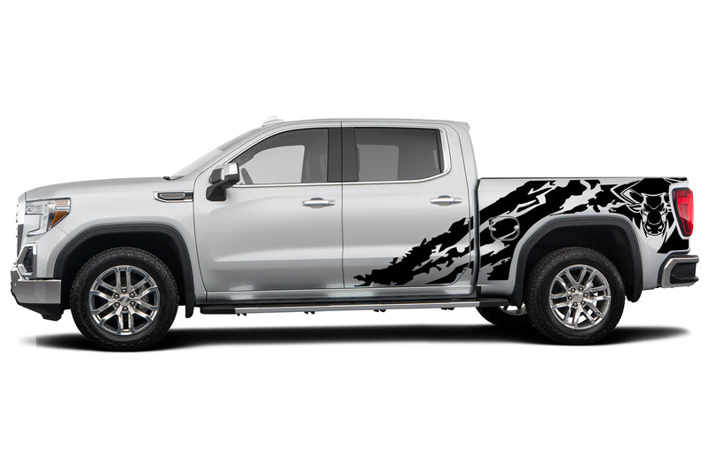 Bull shredded graphics decals for GMC Sierra