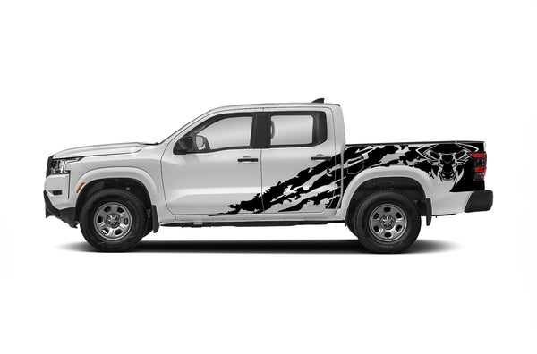 Bull shredded side graphics decals for Nissan Frontier