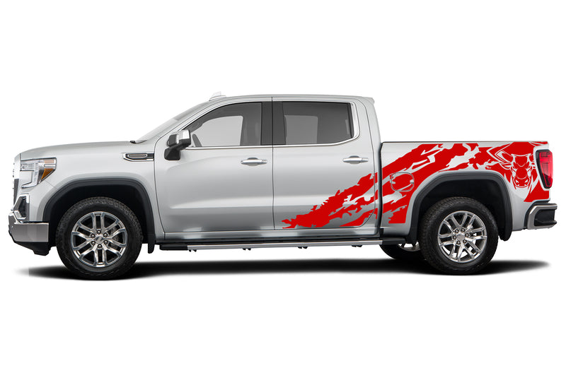 Bull shredded graphics decals for GMC Sierra