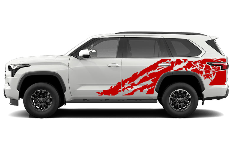 Bull shredded decals graphics compatible with Toyota Sequoia