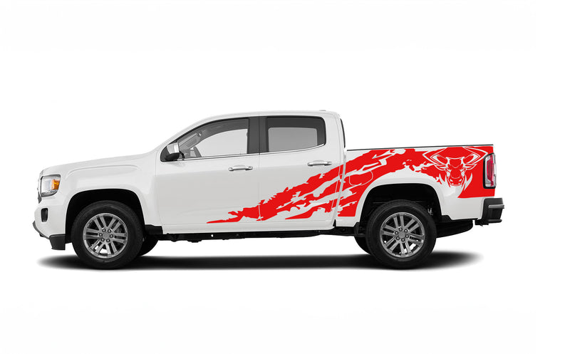 Bull shredded side graphics decals for GMC Canyon 2015-2022