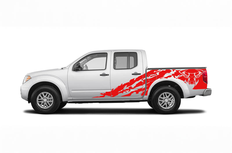 Bull shredded side graphics decals for Nissan Frontier 2005-2021