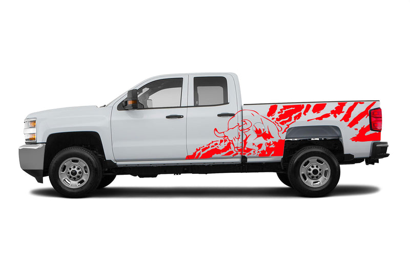 Bull splash graphics decals for Chevrolet Silverado 2500HD 2015-2019