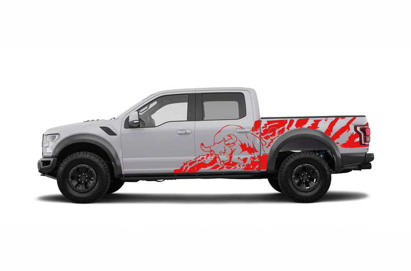 Bull splash side graphics decals for Ford F150 Raptor 2017-2020