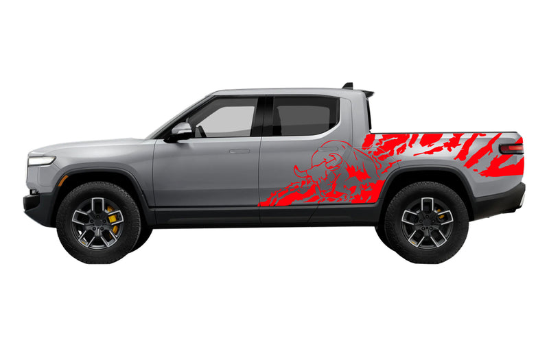 Bull splash side graphics decals for Rivian R1T