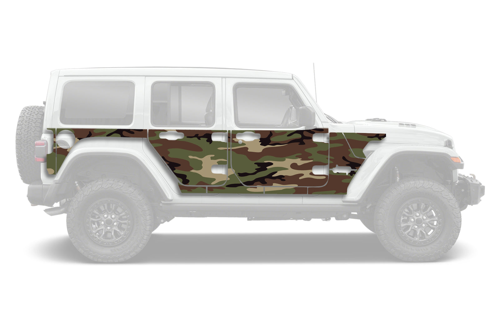 Custom Jeep Commando Graphics Camo style full side graphics decals for Jeep Wrangler JL