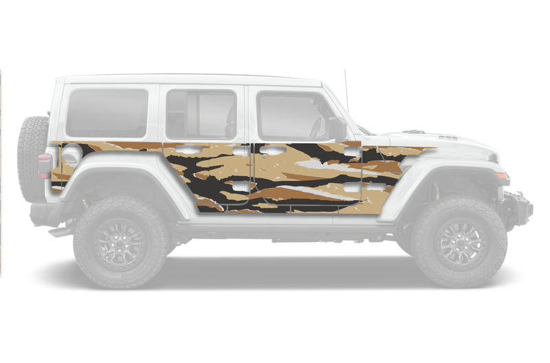 Camo style full side graphics decals for Jeep Wrangler JL