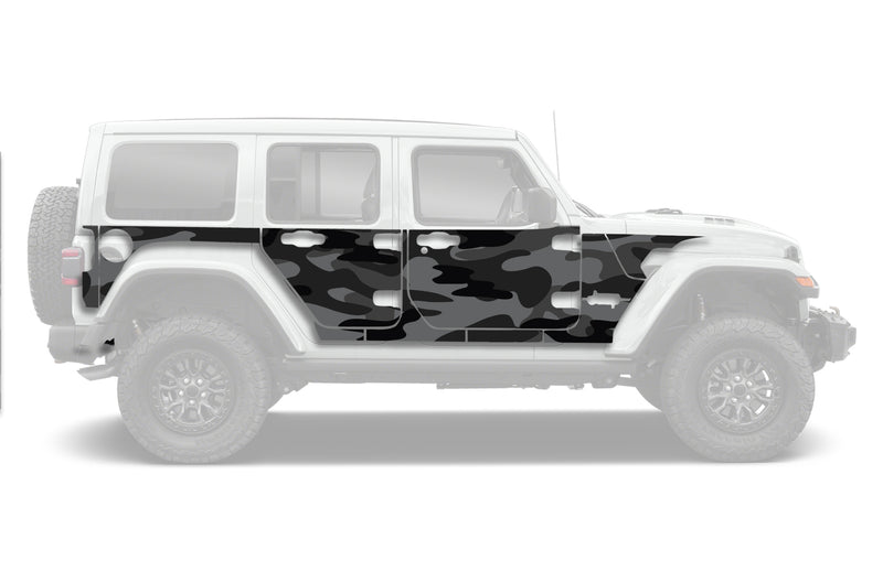 Camo style full side graphics decals for Jeep Wrangler JL