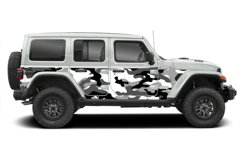 Camo style full side graphics decals for Jeep Wrangler JL