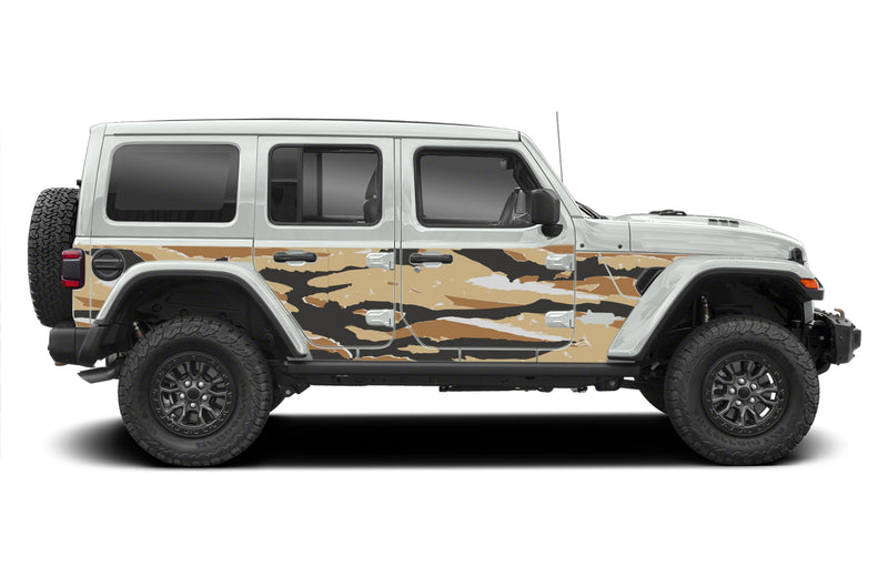 Camo style full side graphics decals for Jeep Wrangler JL