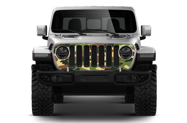 Camouflage print grille graphics decals for Jeep Gladiator JT