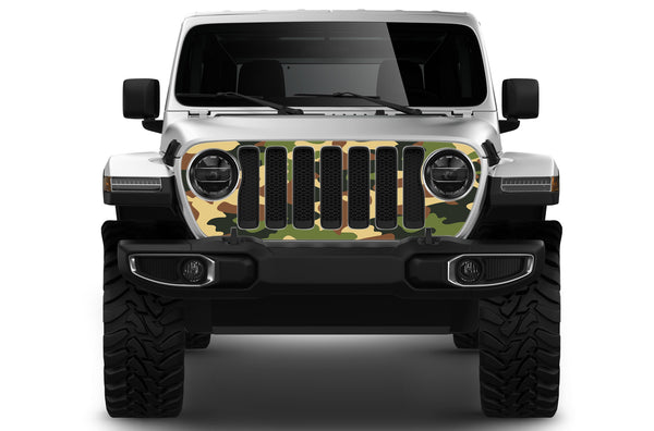 Camouflage print grille graphics decals compatible with Wrangler JL