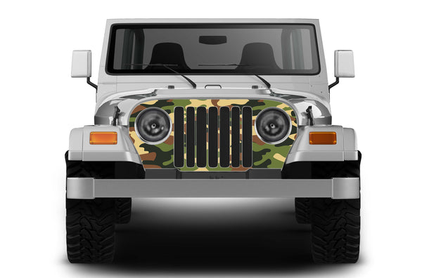 Camouflage print grille graphics decals for Jeep Wrangler TJ