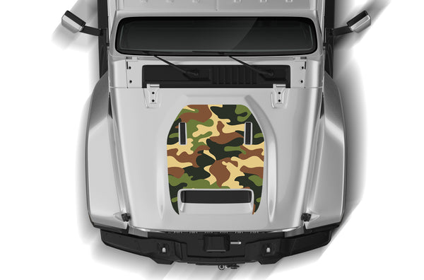 Camouflage print hood graphics decals for Jeep Gladiator JT Mojave