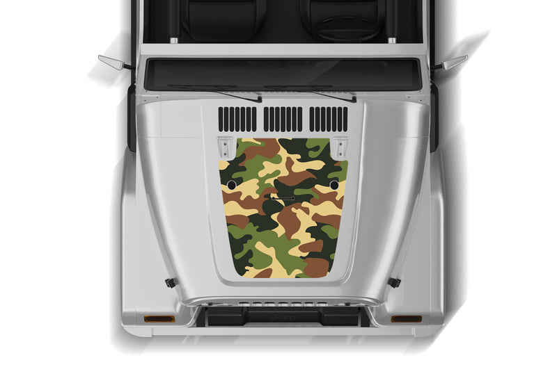 Camouflage print hood graphics decals for Jeep Wrangler TJ