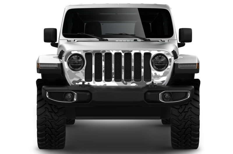 Camouflage print grille graphics decals compatible with Wrangler JL