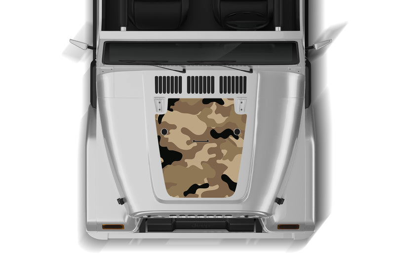 Camouflage print hood graphics decals for Jeep Wrangler TJ