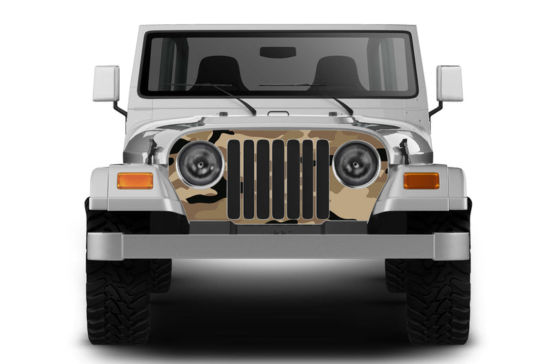 Camouflage print grille graphics decals for Jeep Wrangler TJ